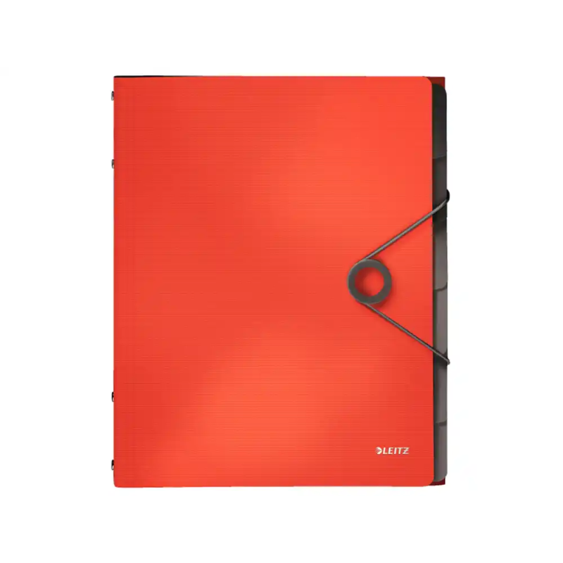 Carpeta leitz solid clasificadora fuelle din a4 polipropileno 6 compartimentos color rojo