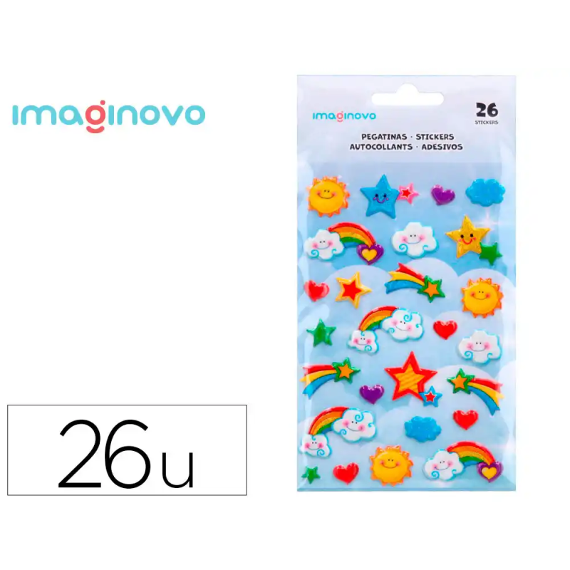 Pegatinas imaginovo arcoiris magic dreams con relieve 190x105 mm en blister