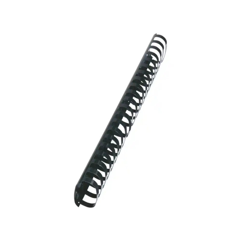 Canutillo gbc 51 mm plastico ovalado negro caja de 50 unidades