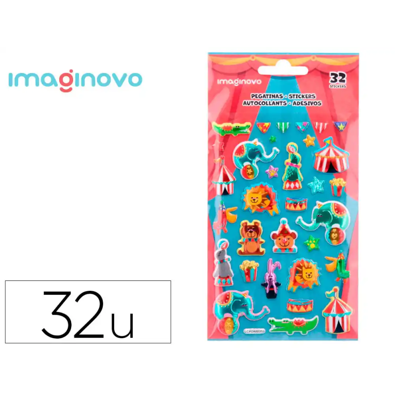 Pegatinas imaginovo kids circo goma eva 190x105 mm en blister