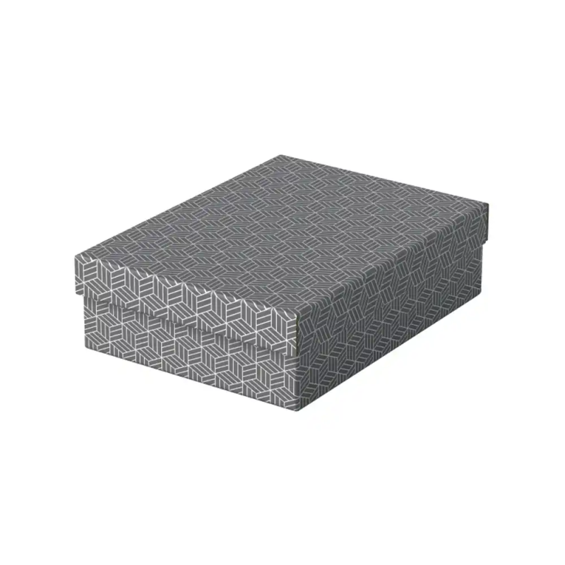 Caja de almacenamiento esselte carton con asas color gris 360x265x100 mm pack de 3 unidades