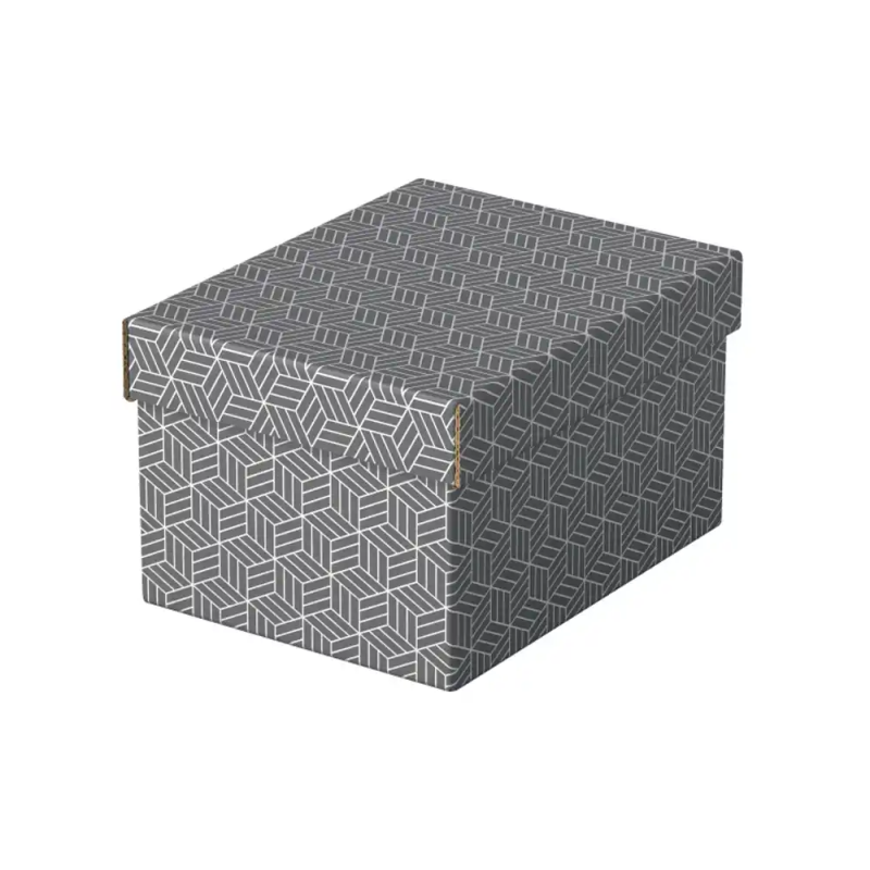Caja de almacenamiento esselte carton con asas color gris 255x200x150 mm pack de 3 unidades