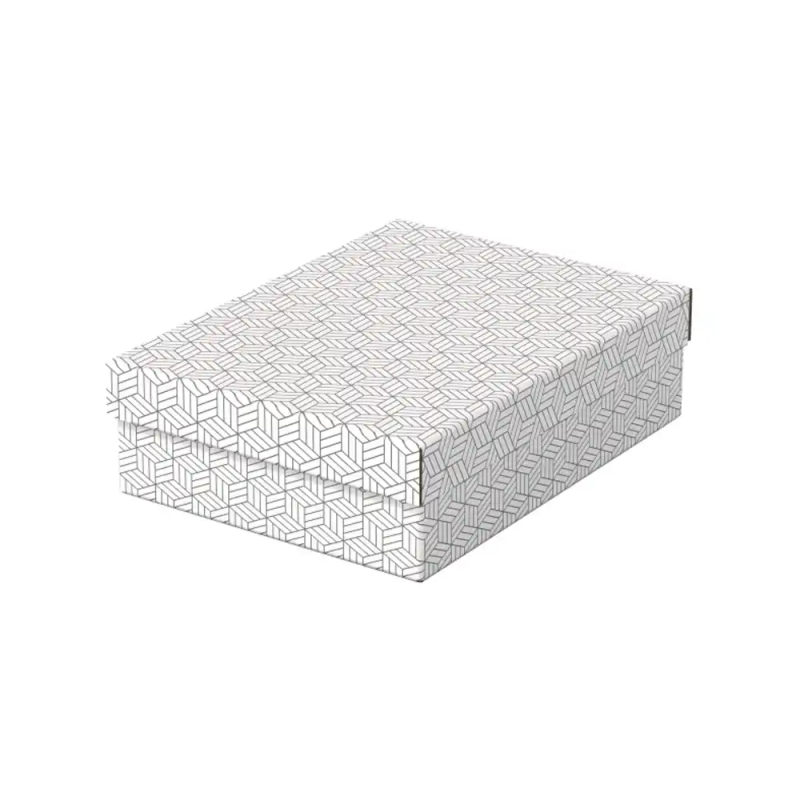 Caja de almacenamiento esselte carton con asas color blanco 360x265x100 mm pack de 3 unidades