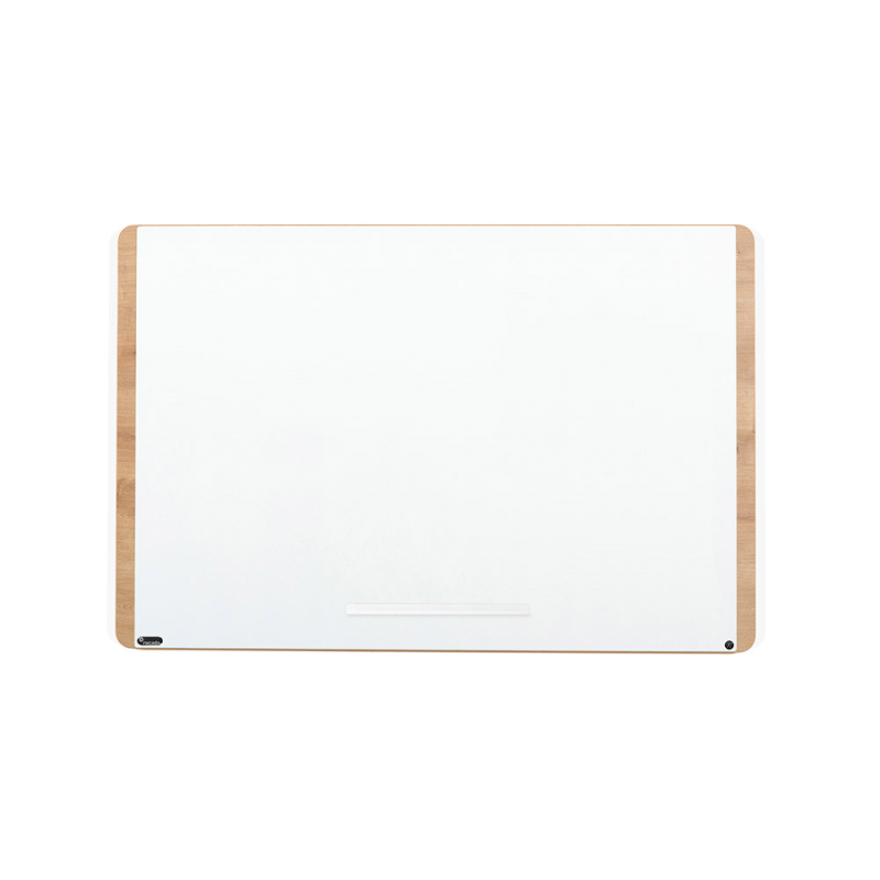 Pizarra blanca rocada lacada magnetica tablero color roble 100x150 cm