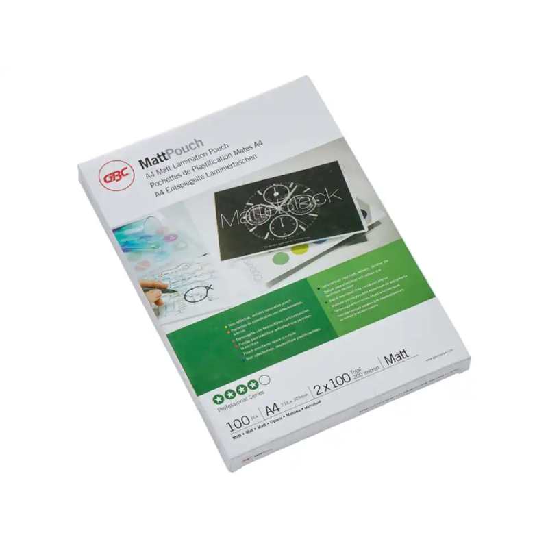 Bolsa de plastificar gbc din a4 2x100 mc mate caja de 100 unidades