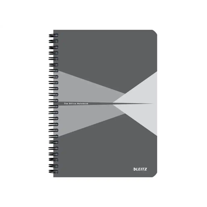 Bloc de notas espiral leitz office din a5 tapa carton forrado 90 hojas cuadricula color gris