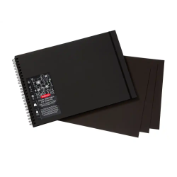 Bloc de dibujo derwent din a3 apaisado 40 hojas papel negro 200 gr