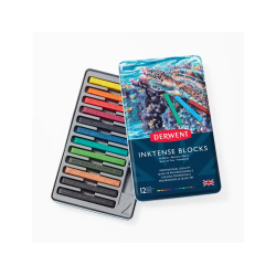 Barra acuarelable derwent inktense caja metalica de 12 unidades colores surtidos