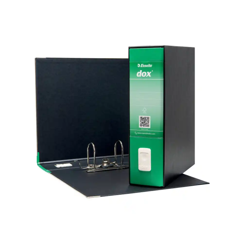 Archivador de palanca rexel dox din a4 carton forrado lomo 80 mm con caja color verde