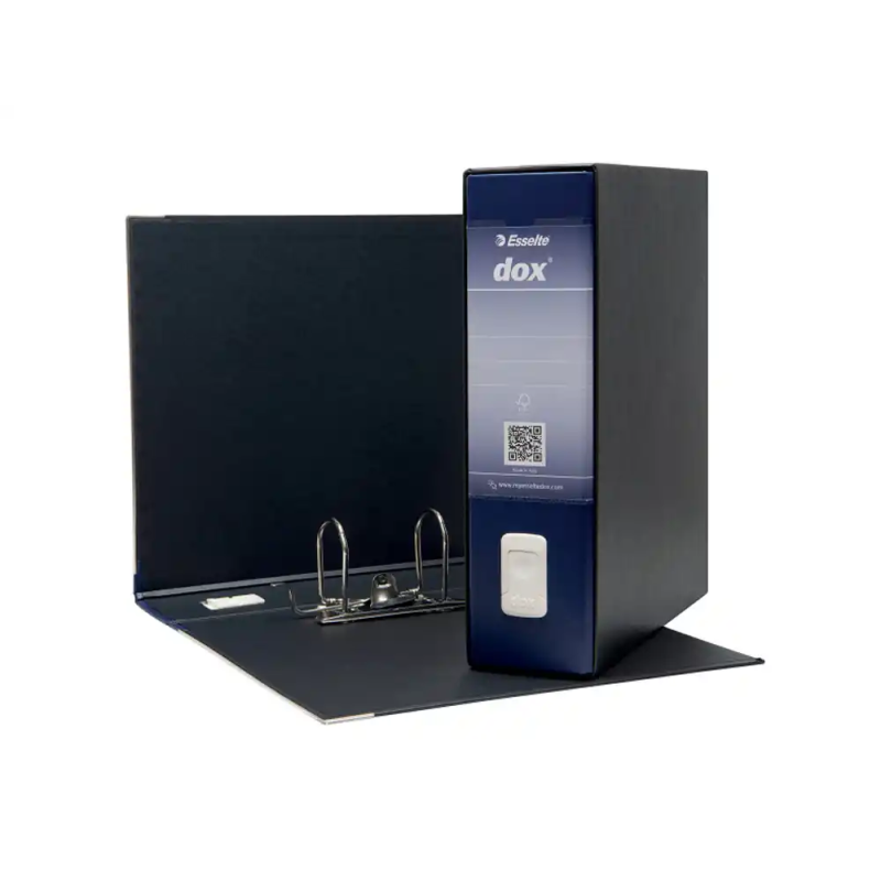 Archivador de palanca rexel dox din a4 carton forrado lomo 80 mm con caja color azul