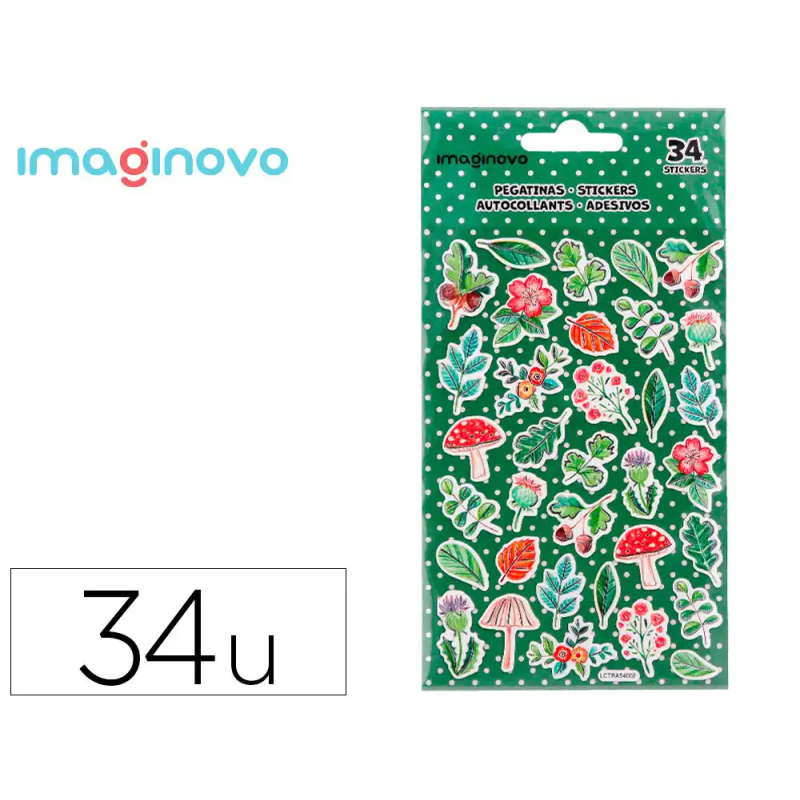 Pegatinas imaginovo flores vintage de papel 190x100 mm en blister