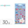 Pegatinas imaginovo flores y conejos de papel 190x104 mm en blister