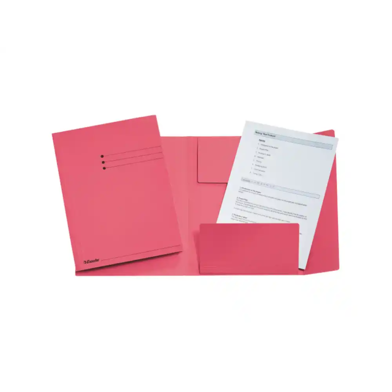 Subcarpeta cartulina esselte 3 solapas din a4 color rosa 275 gr