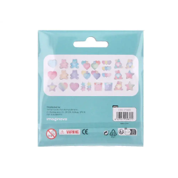 Pegatinas imaginovo notas adhesivas papel forma oso y corazon 110x105 mm en blister