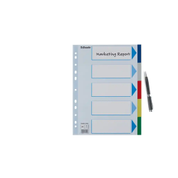 Separador esselte plastico juego de 5 separadores din a4 multitaladro