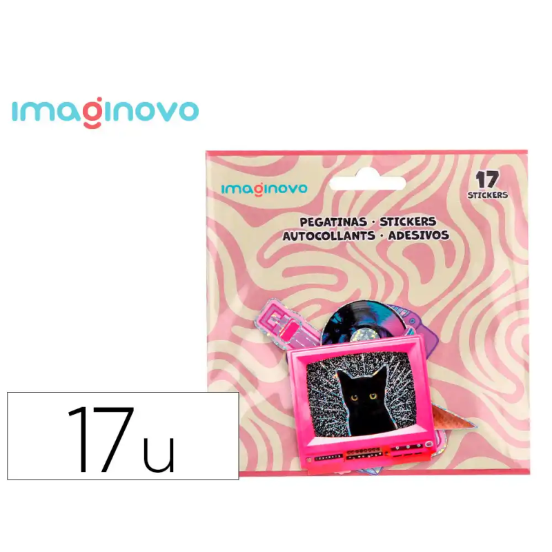 Pegatinas imaginovo retro diseños surtidos para ordenador 145x140 mm en blister