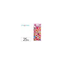 Pegatinas imaginovo diseños surtidos smiley con brillo 214x100 mm en blister