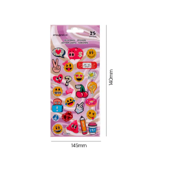 Pegatinas imaginovo diseños surtidos smiley con brillo 214x100 mm en blister