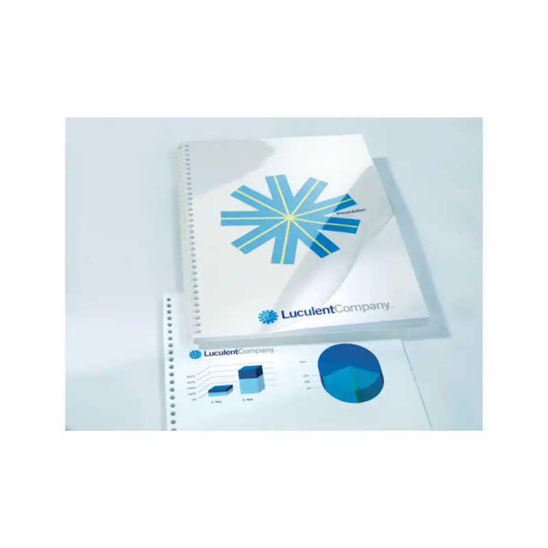 Tapa encuadernacion gbc pvc transparente cristal 150 micras din a4 pack de 100 unidades