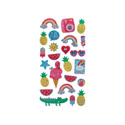 Pegatinas imaginovo diseños surtidos verano con brillo 214x100 mm en blister