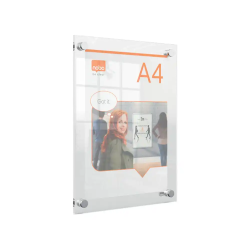 Porta poster nobo acrilico transparente mural din a4 261x24x346 mm
