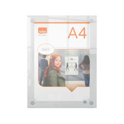 Porta poster nobo acrilico transparente mural din a4 261x24x346 mm
