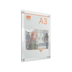 Porta poster nobo acrilico transparente mural din a3 341x24x464 mm