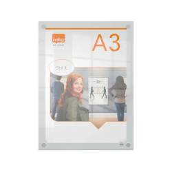 Porta poster nobo acrilico transparente mural din a3 341x24x464 mm