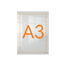 Porta poster nobo acrilico transparente mural din a3 341x24x464 mm