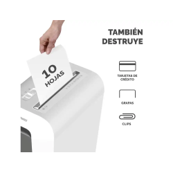 Destructora de documentos fellowes lx65 capacidad 10h seguridad p4 destruye grapas clips y tarjetas