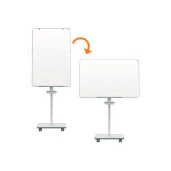 Pizarra de conferencia nobo move&meet blanca magnetica doble cara con ruedas 680x1040 mm
