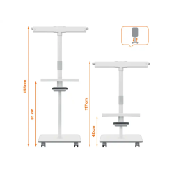 Pizarra de conferencia nobo move&meet blanca magnetica doble cara con ruedas 680x1040 mm