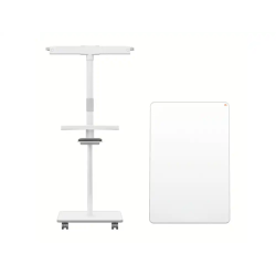 Pizarra de conferencia nobo move&meet blanca magnetica doble cara con ruedas 680x1040 mm