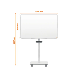 Pizarra de conferencia nobo move&meet blanca magnetica doble cara con ruedas 680x1040 mm