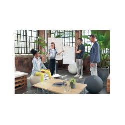 Pizarra de conferencia nobo move&meet blanca magnetica doble cara con ruedas 680x1040 mm