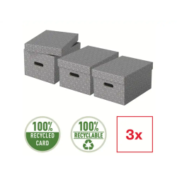 Caja de almacenaje esselte mediana color gris 365x265x205 mm) pack de 3 unidades
