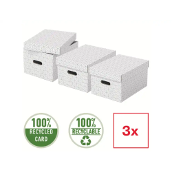 Caja de almacenaje esselte mediana color blanco 365x265x205 mm) pack de 3 unidades