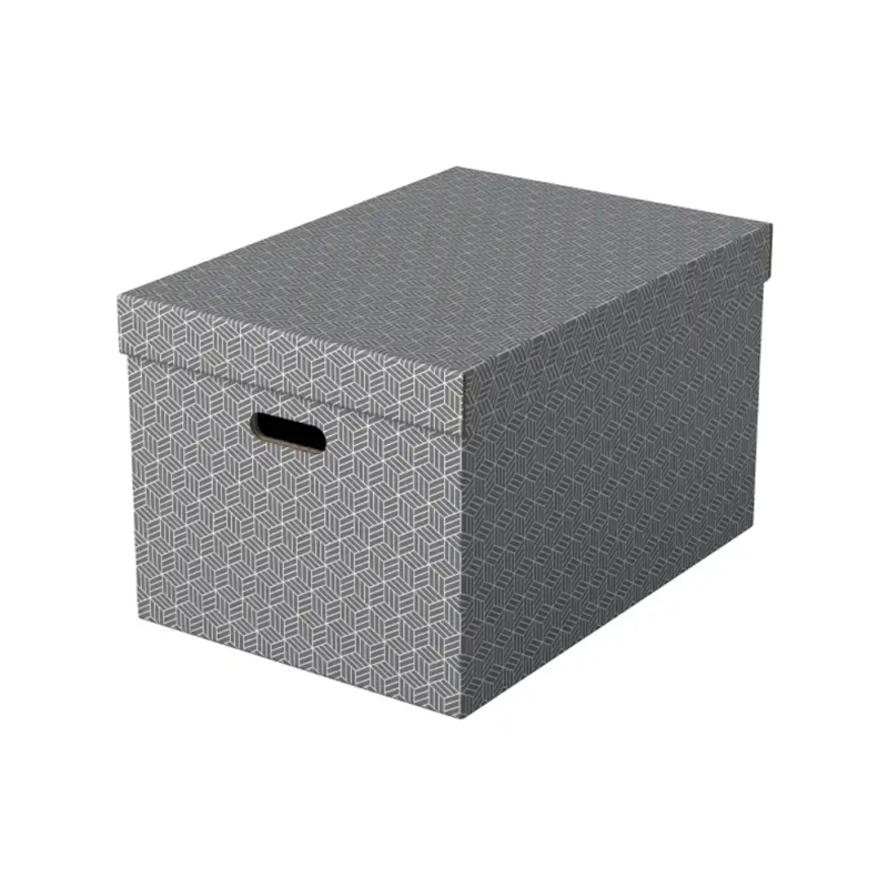 Caja de almacenaje esselte grande color gris 510x355x305 mm pack de 3 unidades