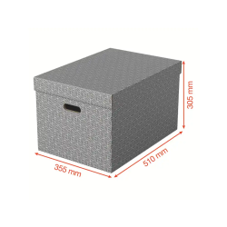 Caja de almacenaje esselte grande color gris 510x355x305 mm pack de 3 unidades