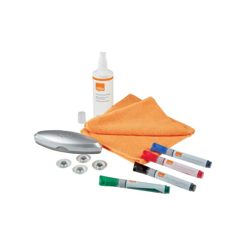 Kit nobo iniciacion para pizarra cristal incluye 1 borrador 4 imanes 4 rotuladores y productos de
