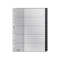 Separador numerico leitz recycle plastico 1-20 juego de 20 separadores din a4+ color negro