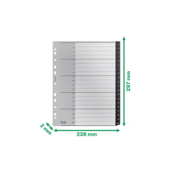 Separador numerico leitz recycle plastico 1-20 juego de 20 separadores din a4+ color negro