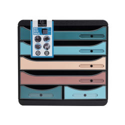 Fichero cajones de sobremesa exacompta skandi din a4+ polipropileno reciclado 6 cajones colores surtidos