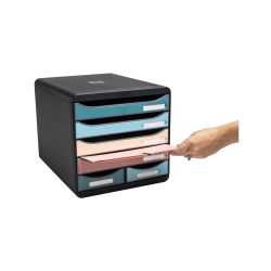 Fichero cajones de sobremesa exacompta skandi din a4+ polipropileno reciclado 6 cajones colores surtidos