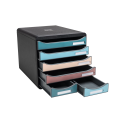 Fichero cajones de sobremesa exacompta skandi din a4+ polipropileno reciclado 6 cajones colores surtidos