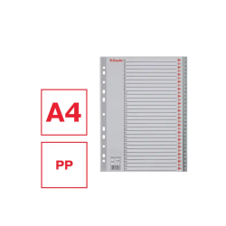 Separador numerico esselte plastico 1-31 juego de 31 separadores din a4 multitaladro color gris