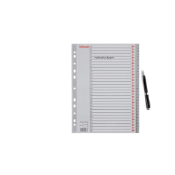 Separador numerico esselte plastico 1-31 juego de 31 separadores din a4 multitaladro color gris