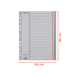 Separador numerico esselte plastico 1-31 juego de 31 separadores din a4 multitaladro color gris