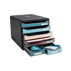 Fichero cajones de sobremesa exacompta skandi din a4+ polipropileno reciclado 6 cajones colores surtidos