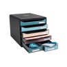 Fichero cajones de sobremesa exacompta skandi din a4+ polipropileno reciclado 6 cajones colores surtidos